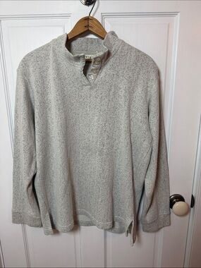 Orvis 1/4 button heather pull over sweater